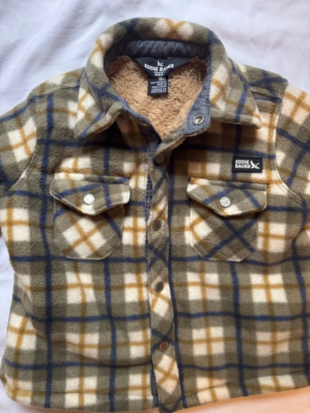Boys Eddie Bauer (2-pc) Flannel Fleece Set (18 mos)